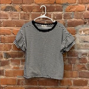 Madewell Ruffle-Sleeve Tee in Stripe